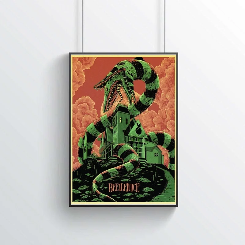 

Tim Burton's Movie Beetlejuice Posters Home Room Wall Decorative Painting Kraft Paper Printed Wall Posters