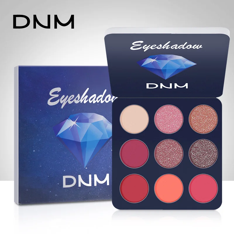 

DNM colorful 9-color eyeshadow palette waterproof non-spray pearlescent matte nine square grid eye makeup tool makeup pallete