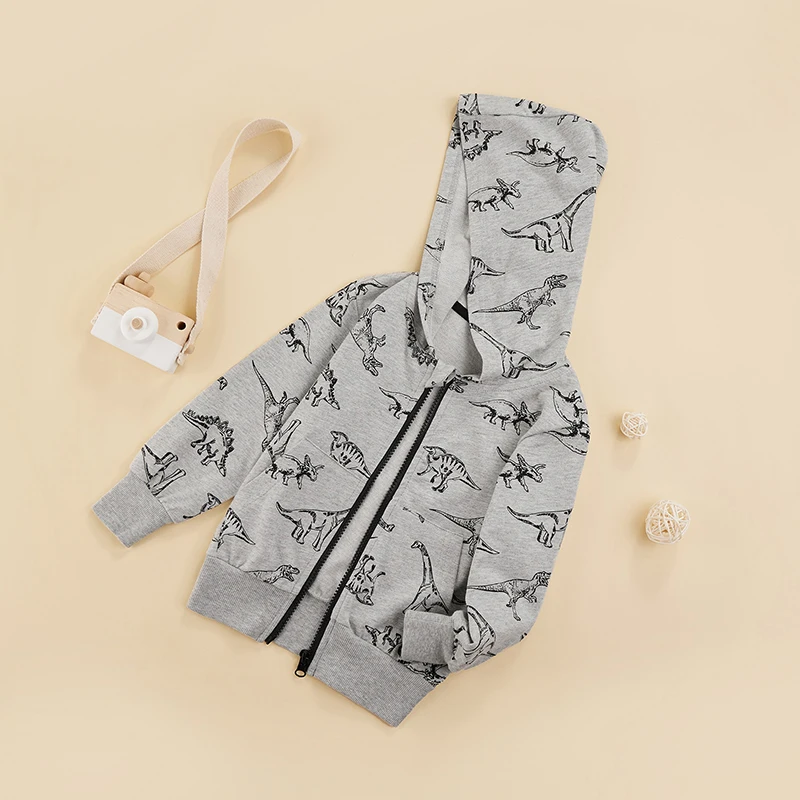 Повседневная куртка с капюшоном и карманами для мальчиков серое пальто на молнии