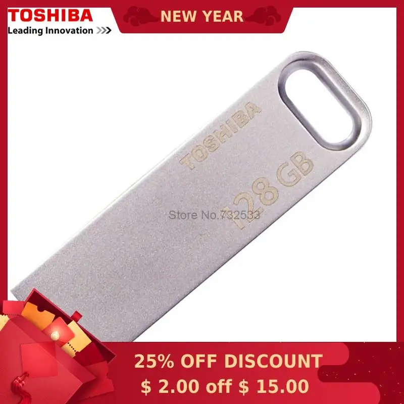 USB флеш накопитель TOSHIBA USB3.0 U363 128 ГБ 64 32 металлический водонепроницаемый кольцо