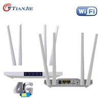 tianjie 3g 4g wifi sim card modem router 2 rj45 port quad external antenna 32 users 300mbps cpe