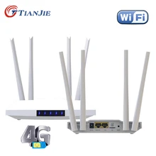 TIANJIE 3G 4G WIFI Sim Card Modem Router 2 RJ45 Port Quad External Antenna 32 Users 300Mbps CPE