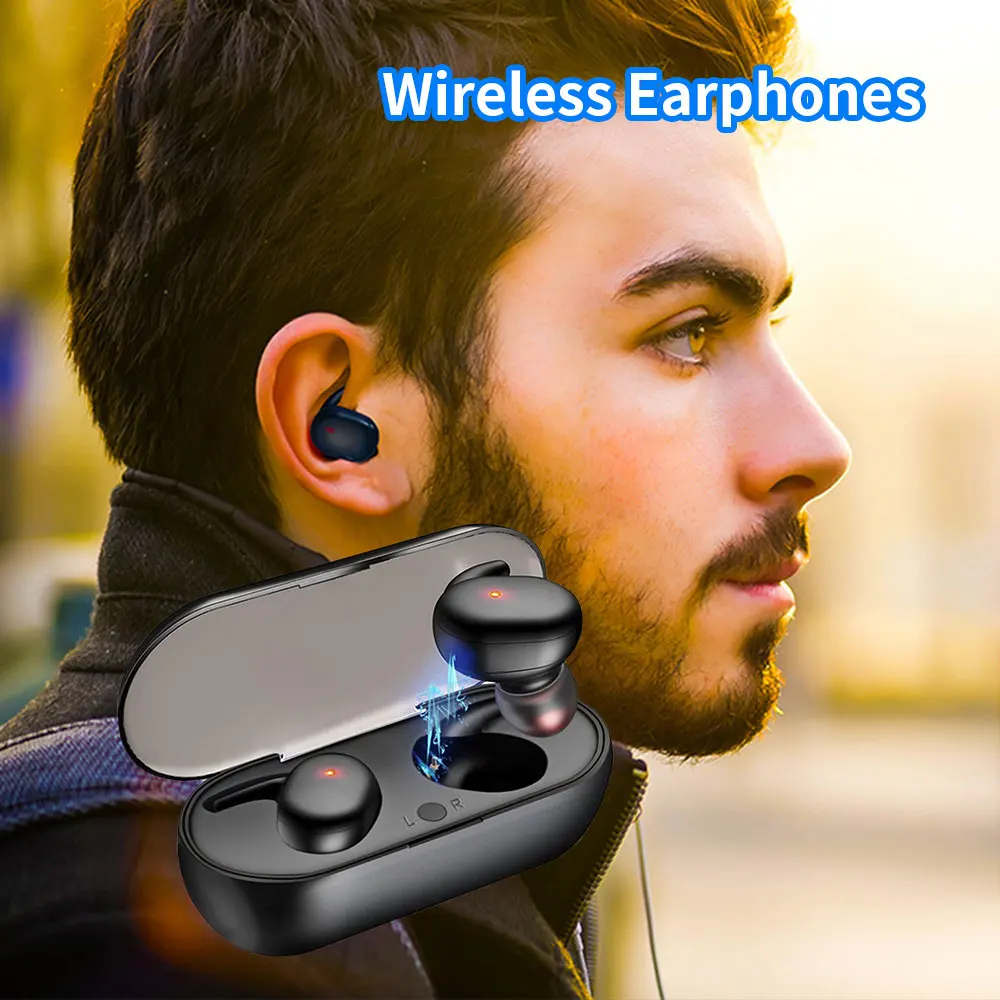 

Bluetooth 5.0 Earphones 450mAh Charging Box Wireless Headphone Stereo Sports Waterproof Earbuds Headsets With Microphone