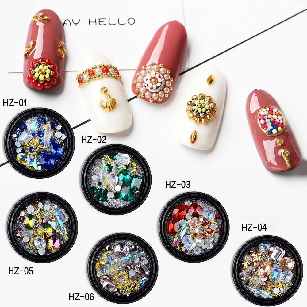 1 коробка для украшения ногтей прозрачные Стразы AB из акрилового сплава