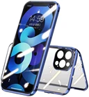 Двухсторонний стеклянный магнитный металлический чехол для телефона iPhone 13 11 12 Pro Max XSMax XR X XS с защитной крышкой для объектива камеры