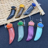 natural stone pendant pepper shaped agate amethyst colorful chakra pendant diy necklace jewelry making accessories 1 piecepack