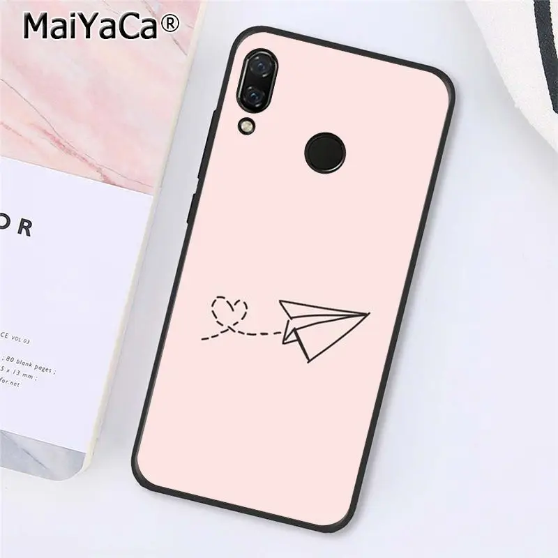 MaiYaCa Любовь Путешествия розовый бумажный самолет чехол для телефона Xiaomi Redmi4X 6A S2 Go Redmi 5 5Plus Note4 Note5 7 Note6Pro