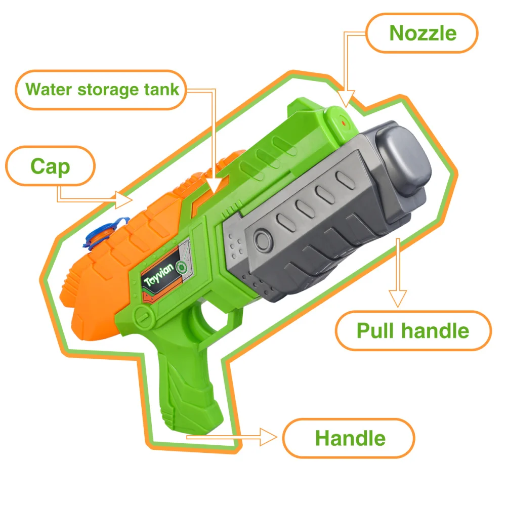 

Toyvian 2pcs Large Water Guns Water Play Game Shooter Summer Swimming Pool Beach for Children Kids