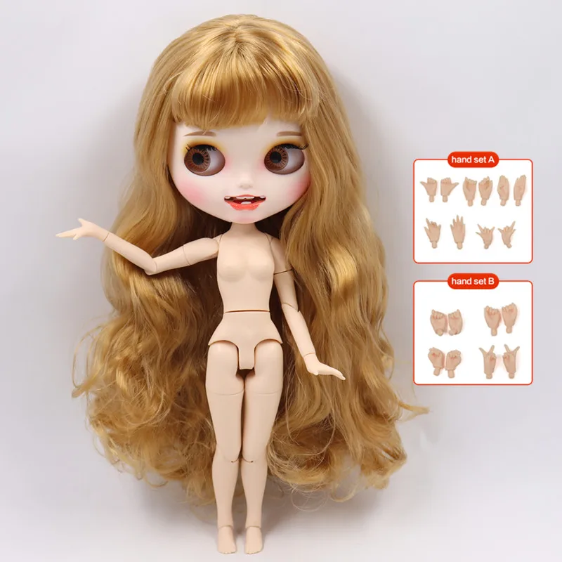 Nude doll ICY Blyth кукла на заказ с руками Набор для тела Новая Улыбка Рот матовое лицо 1/6 игрушки BJD DIY модные куклы подарок для девочки специальное предложение - Цвет: Nude doll