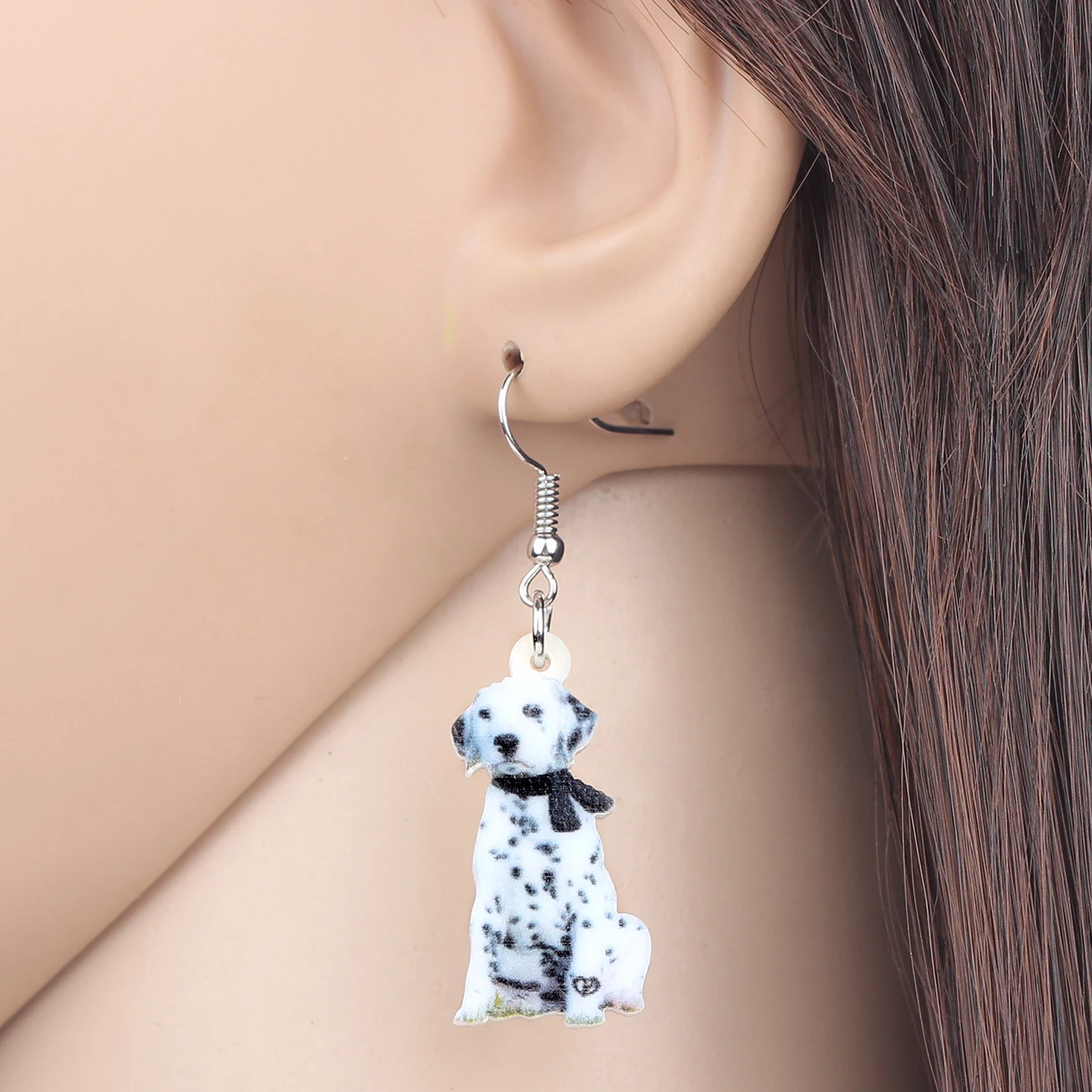 Bonsny акриловые сидя пятнистая собака серьги подвески в форме капли сладкие