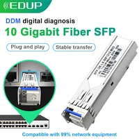 edup sfp module gigabit 1g 10g ddm bidi mini singel dual fiber optical tranceiver module compatible with network card switch