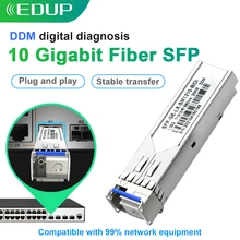 EDUP SFP Module Gigabit 1G-10G DDM BIDI mini Singel Dual fiber Optical tranceiver Module Compatible with Network Card Switch