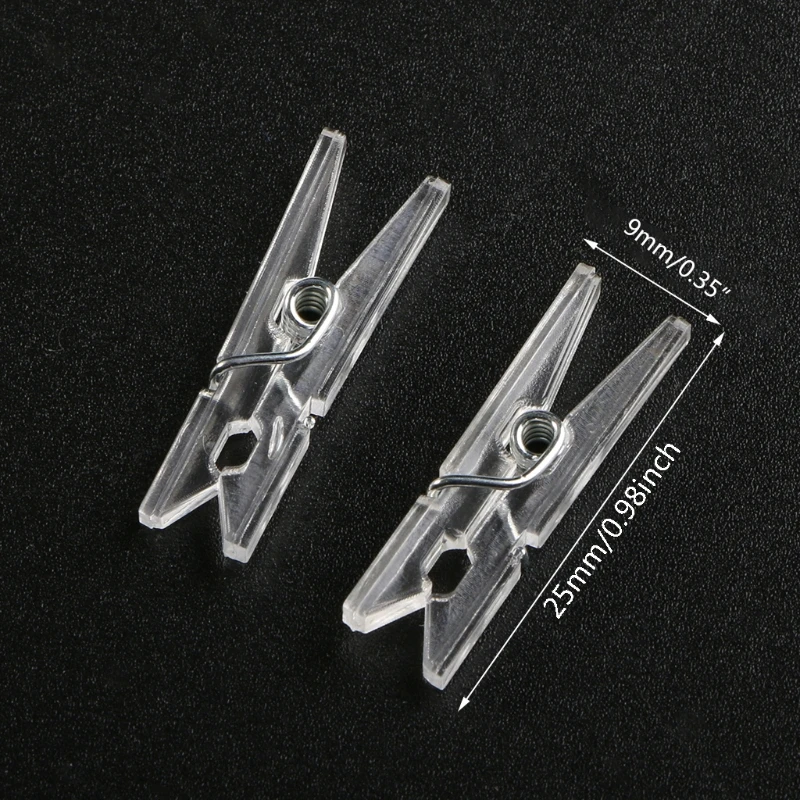 

2021 New 20Pcs 25mm Mini Spring Clear Transparent Clips Clothes Photo Paper Peg Party Home Decoration