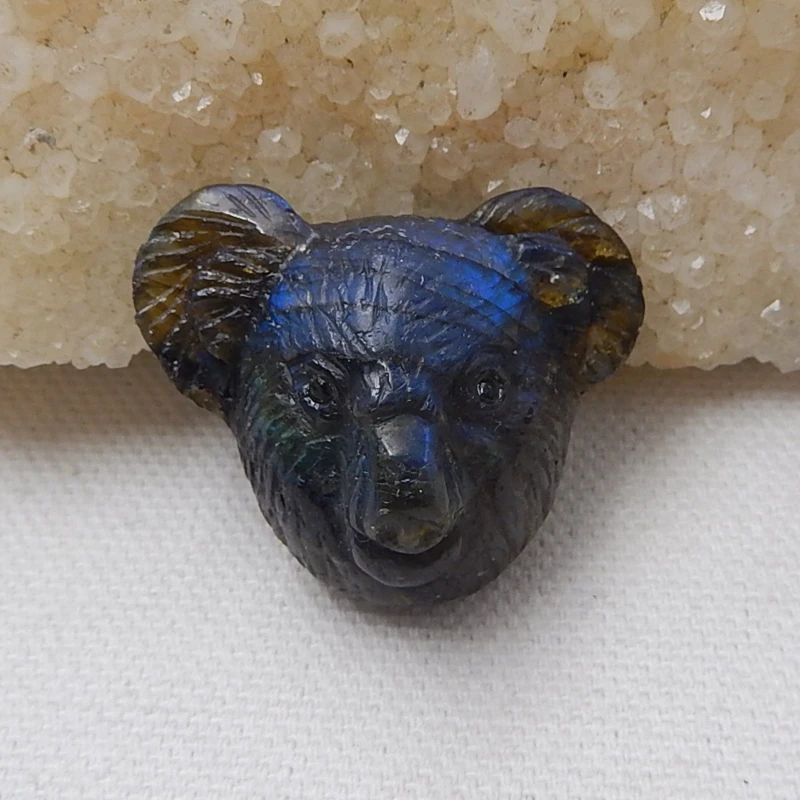 

Natural Stones Carved Animal Koala Labradorite Cabochon 26x33x15mm 13.4g Natural Stone carved animal handicraft