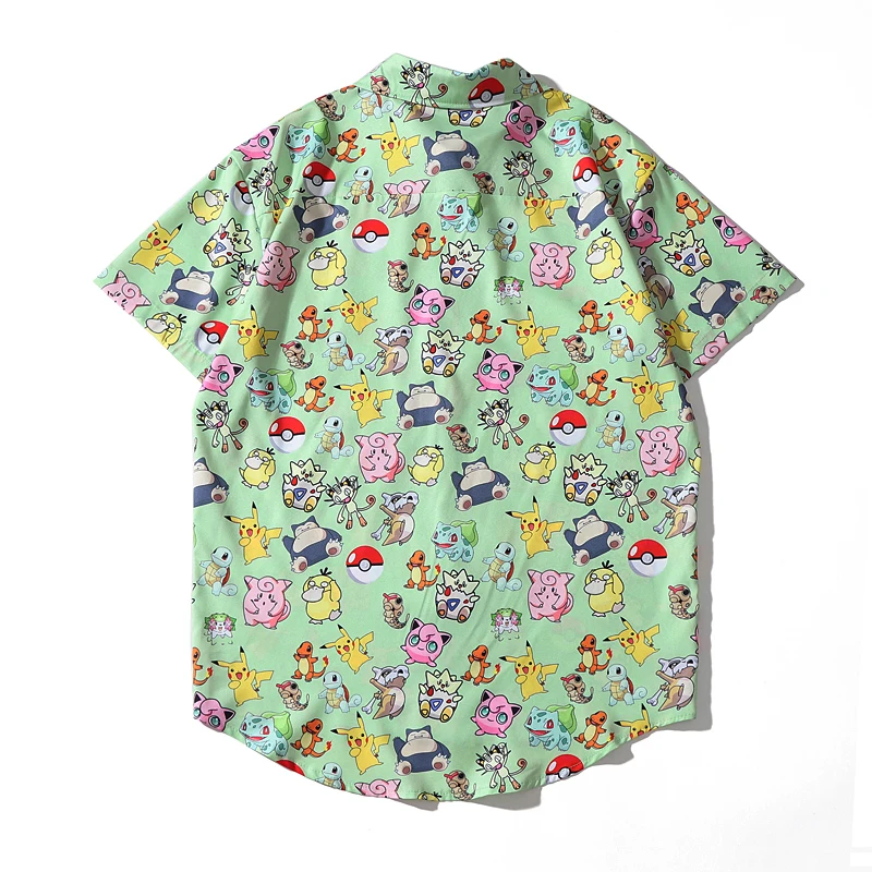 

New Summer Vintage Women Shirt Kawaii Cartoon Blouses INS Bohemian Beach Shirts Loose Short Sleeved Blouse Tops Men/women