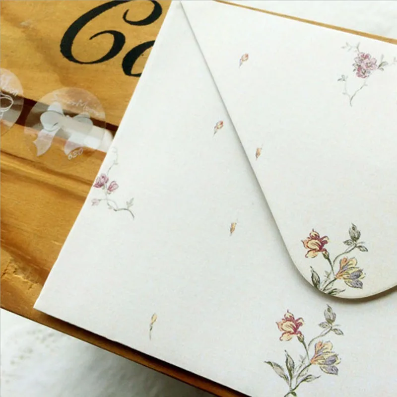 

100pcs blessing Post Letter 16*11cm flower gift decoration school student stationery message greeting card invitation envelope
