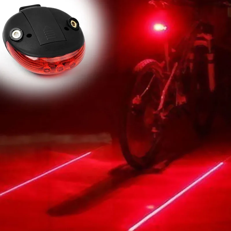 Bicycle Cycling Lights 5 LED 2 Lasers Bike Light Safe Taillight Night Rear Flashlight MTB Tail | Спорт и развлечения
