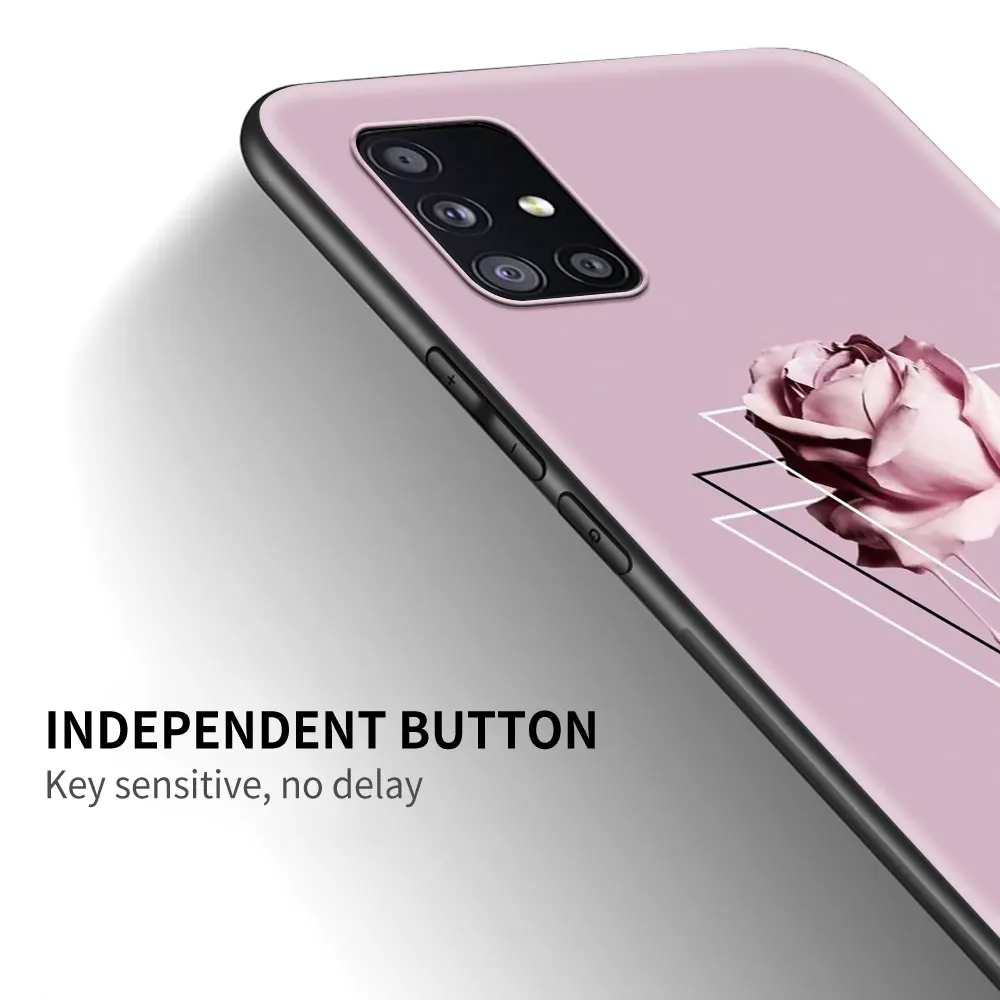 phone case for samsung galaxy a51 a71 a21s m31 m30s a31 a41 a11 a01 m51 black soft mobile cover sac hot flower leaf free global shipping