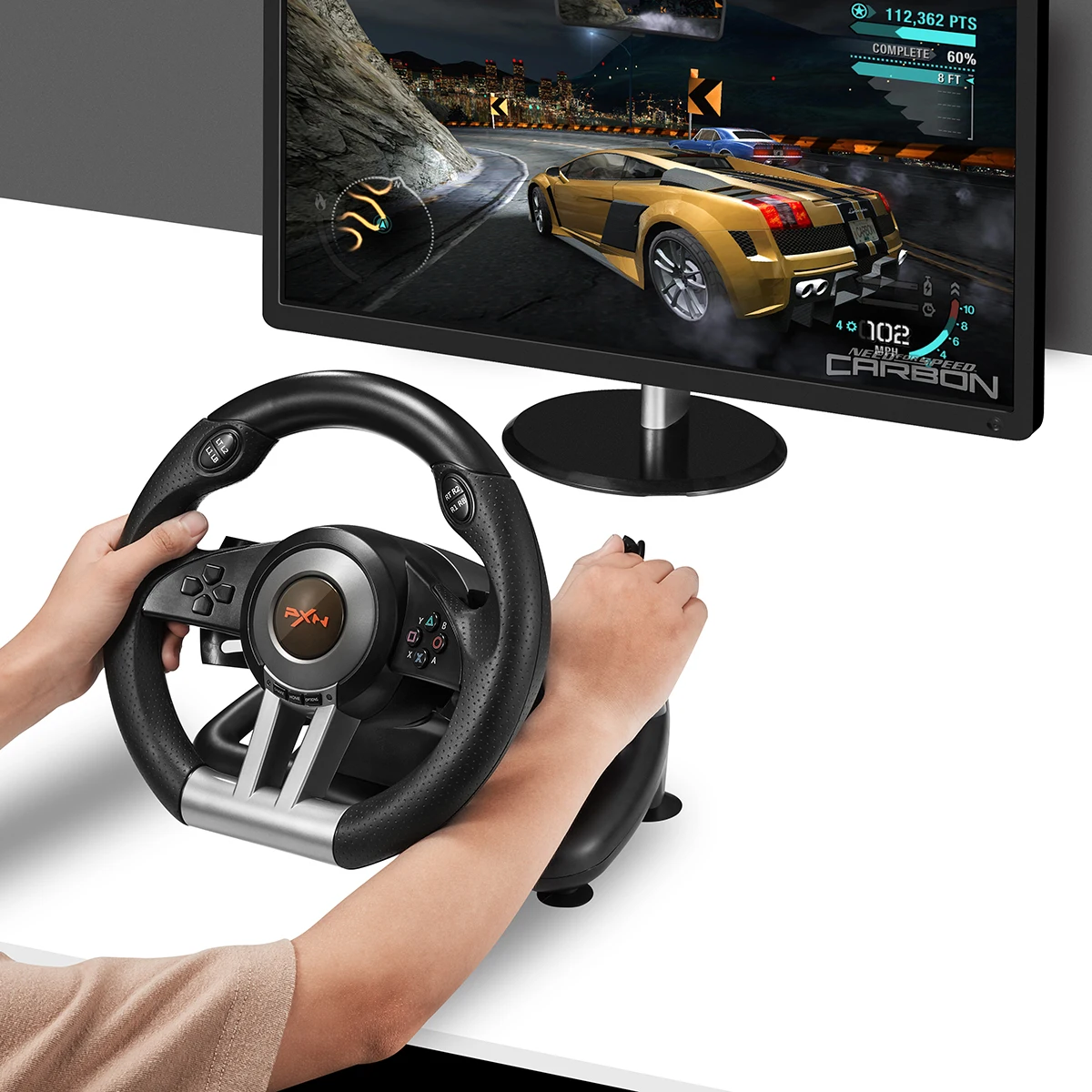 IBen PXN V3II гоночный Игровой руль USB Вибрация Двойной Мотор Складная Педаль для ПК/PS3/4/Xbox-One/переключатель рулевого колеса