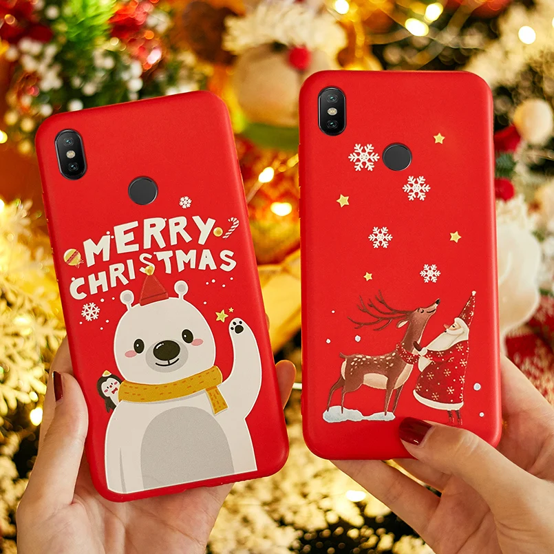 Christmas Silicone For Xiaomi Redmi Note 7 5 6 Pro Case Cover Santa Claus Mi A1 A2 Lite 9 8 6A 4X Plus |