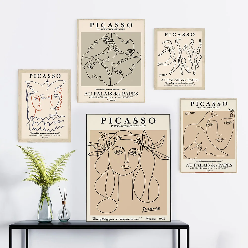 

Picasso Matisse Abstract Girl Flower Wall Art Nordic Posters and Prints Vintage Wall Pictures for Living Room Home Decor