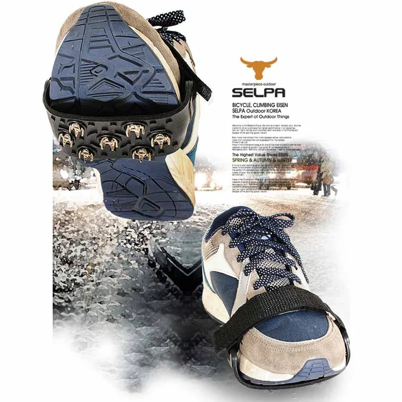 

1 Pair Winter 7-studs Snow Anti Slip ice crampons Mens Ice Snow Crampons Shoes snow walker for Skiing Walking Hiking Travel Kit