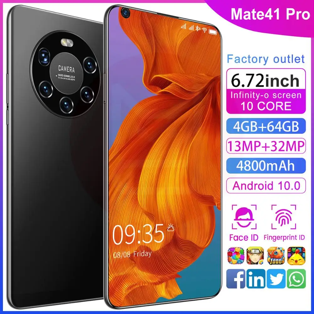 Последнее поколение! Mate41Pro 6 72 дюймов FHD + уплотнительные Экран Оперативная память