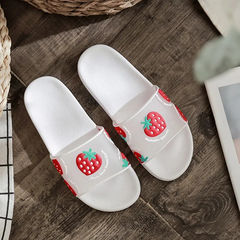 Slippers Female Fashion Home Indoor and Outdoor Wear Anti-Slip Cute Jelly Sandals Wear-Resistant  House Slippers  Woman Shoes