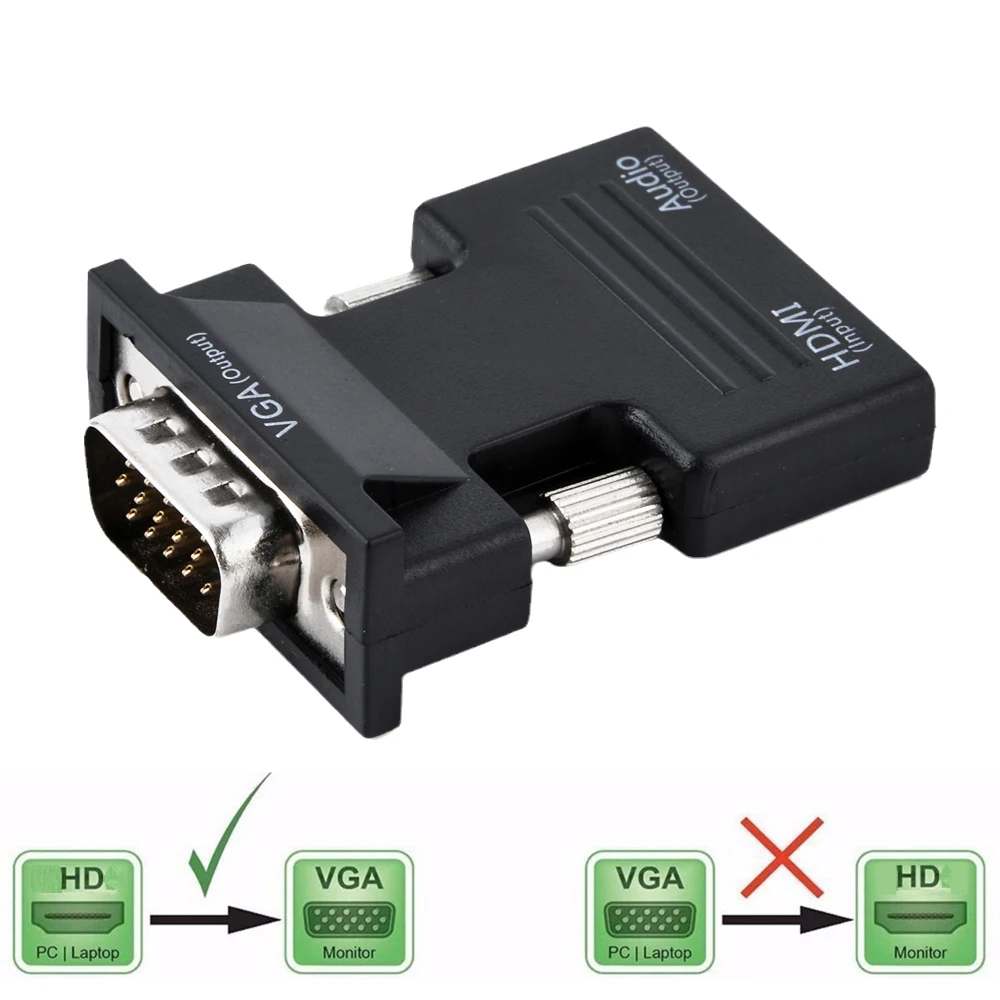 Полный конвертер 1080P Hdmi VGA адаптер в с аудиокабелем для ПК ноутбука HDTV TVBox
