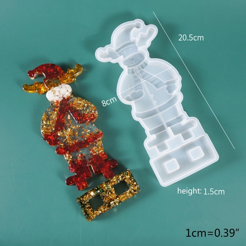 

Crystal Epoxy Resin Mold Christmas Ornament Silicone Mould DIY Craft Making Tool X6HE
