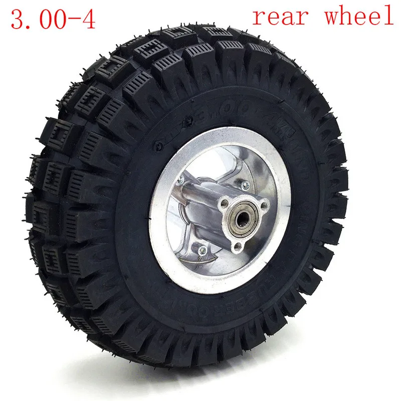 

3.00-4 Electric Scooter Rear Wheel with tyre Alloy Rim hub and inner tube wheels Gas scooter bike motorcycle