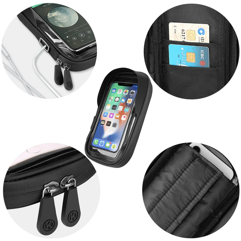 

Phone Bracket 6.4 inch Waterproof Bicycle Phone Holder Stand Motorcycle Handlebar Mount Bag Cases Universal Bike Scooter Cell