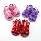 Летняя обувь для новорожденных девочек, сандалии с аппликацией на мягкой подошве, одиночная обувь, детские сандалии, обувь для малышей