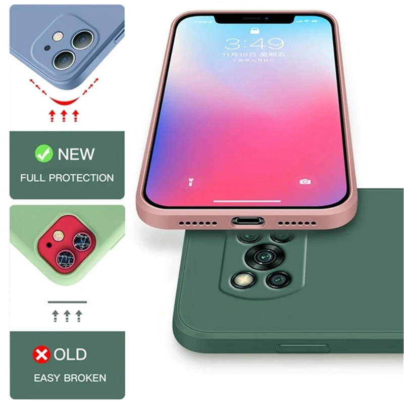 poco x3 pro poco x 3 pro nfc case square liquid silicone soft protector phone cover for xiaomi poco x3 pro pocox3 pro poco x3pro free global shipping
