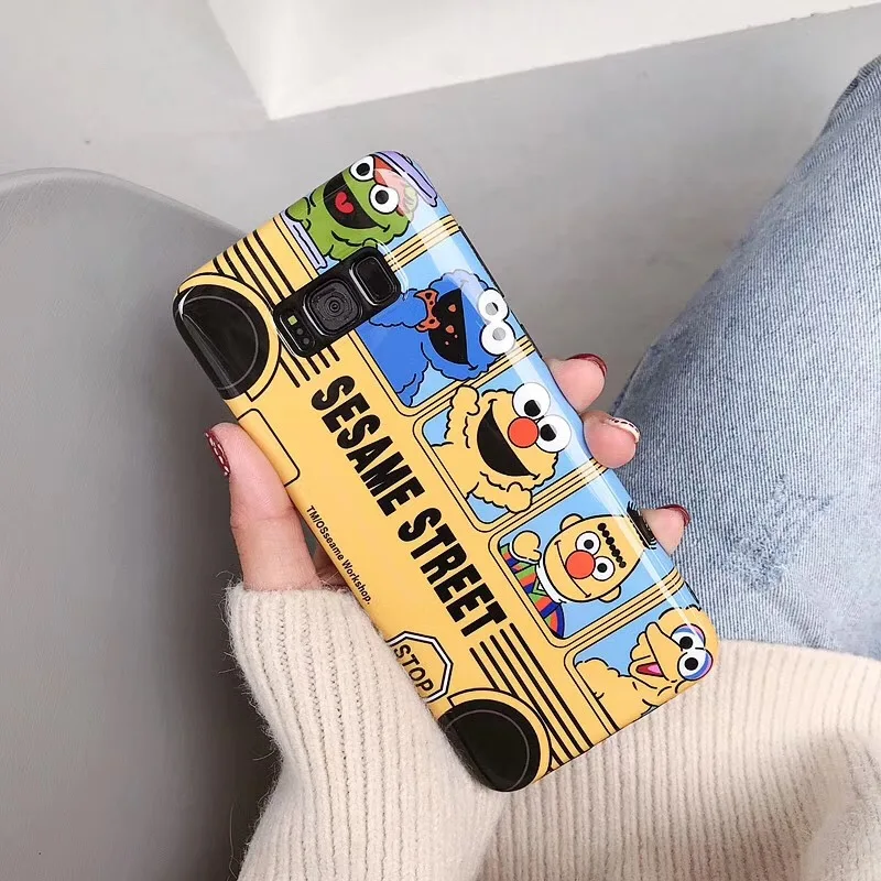 Милый мультяшный чехол для телефона с изображением улицы Сезам samsung Galaxy S10 S8 S9 Plus