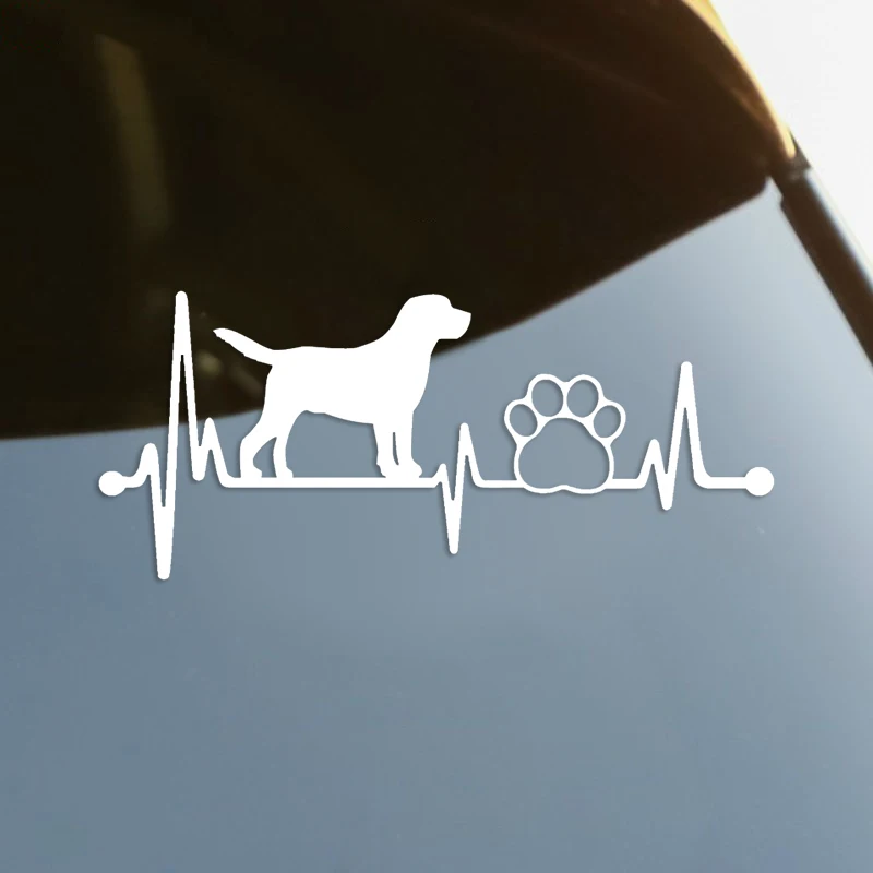 

Labrador Retriever Heartbeat Paw Die-Cut Vinyl Decal Car Sticker Waterproof Auto Decors on Car Body Bumper Rear Window #S60382