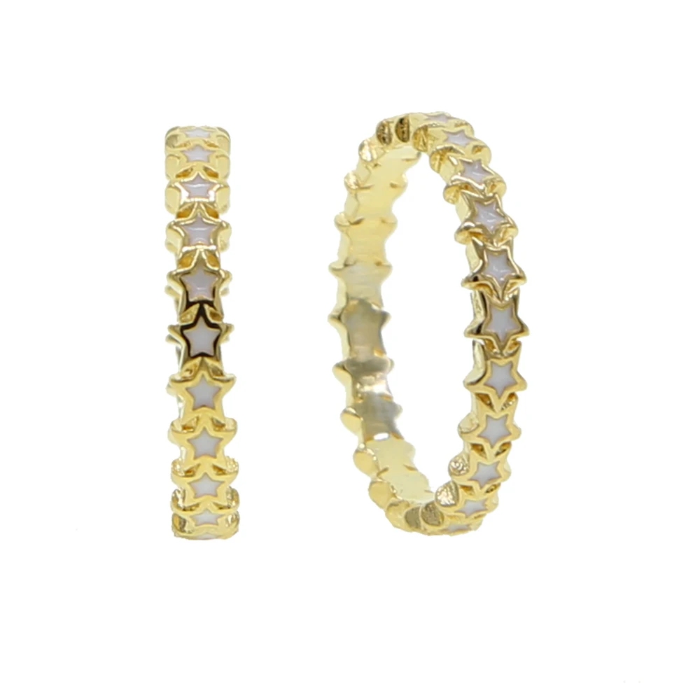 Оптовая продажа дешевые милые эмалированные звезды звено кольцо маленькая