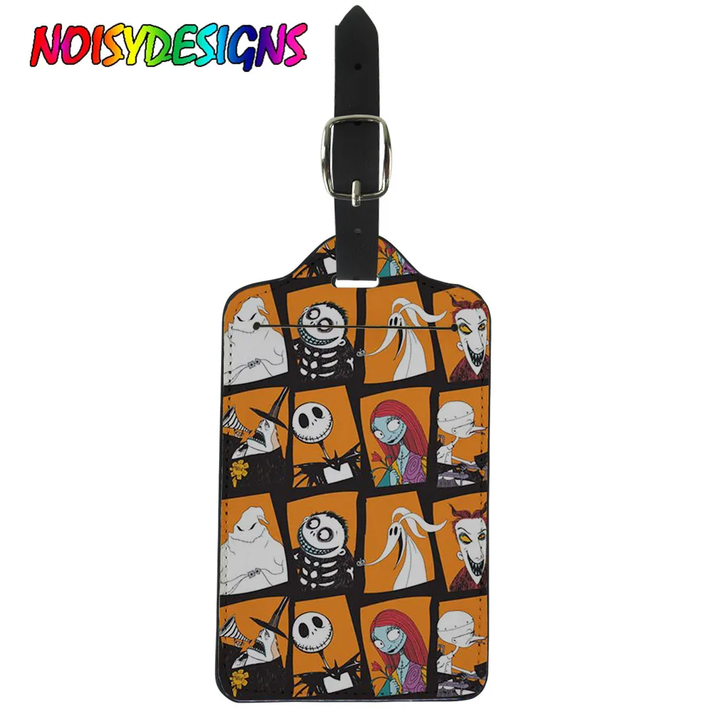 

NOISYDESIGNS Suitcases Luggage Tag Travel Accessories The Nightmare Before Christmas Printing Luggage Label Tag Dropshipping