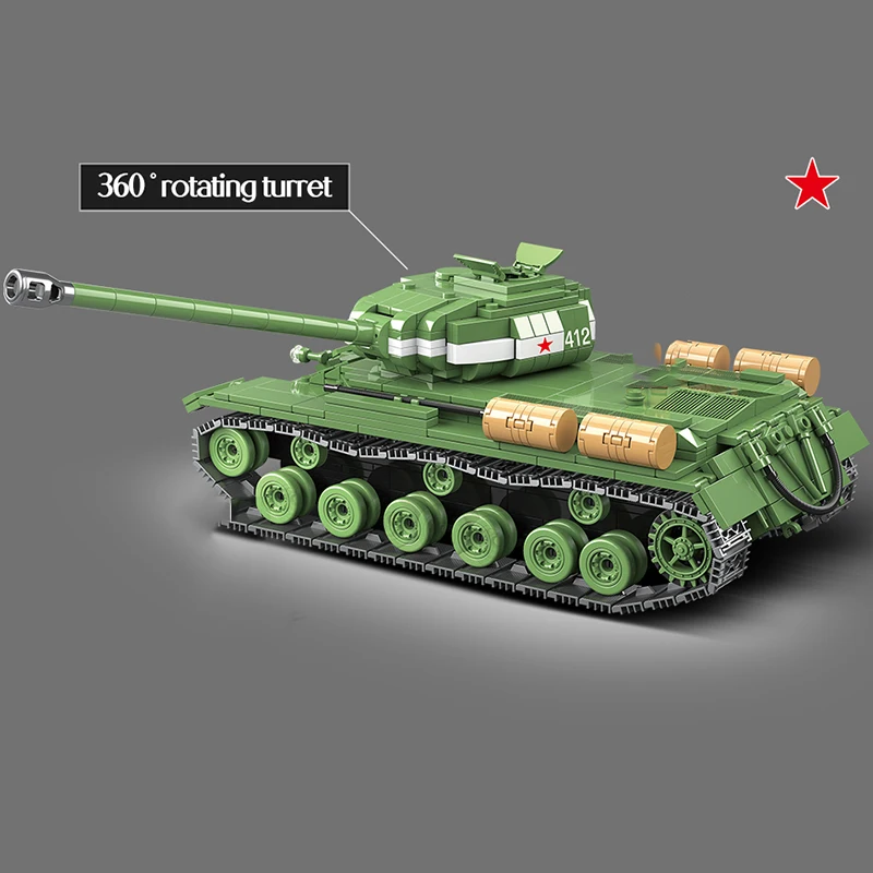 Горячая 1068 шт. WW2 Военная Советская Россия IS-2M тяжелый танк строительные блоки