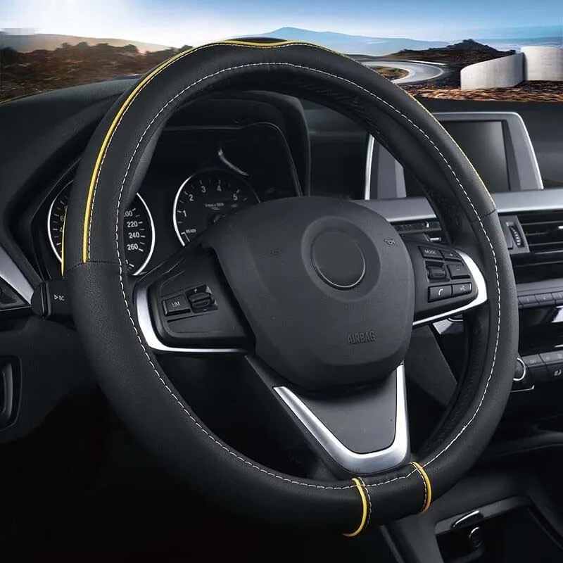 Чехол на руль Dermay из искусственной кожи PU, размер 37-38 см, подходит для большинства автомобилей.