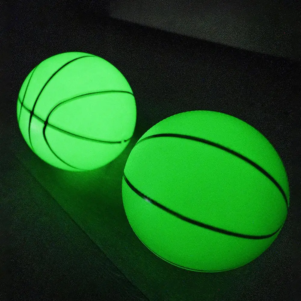 

Light Up Basketball High Elasticity Battery-free PVC Green Fluorescent Basketball Holographic Glow In Dark Basketball for Kids