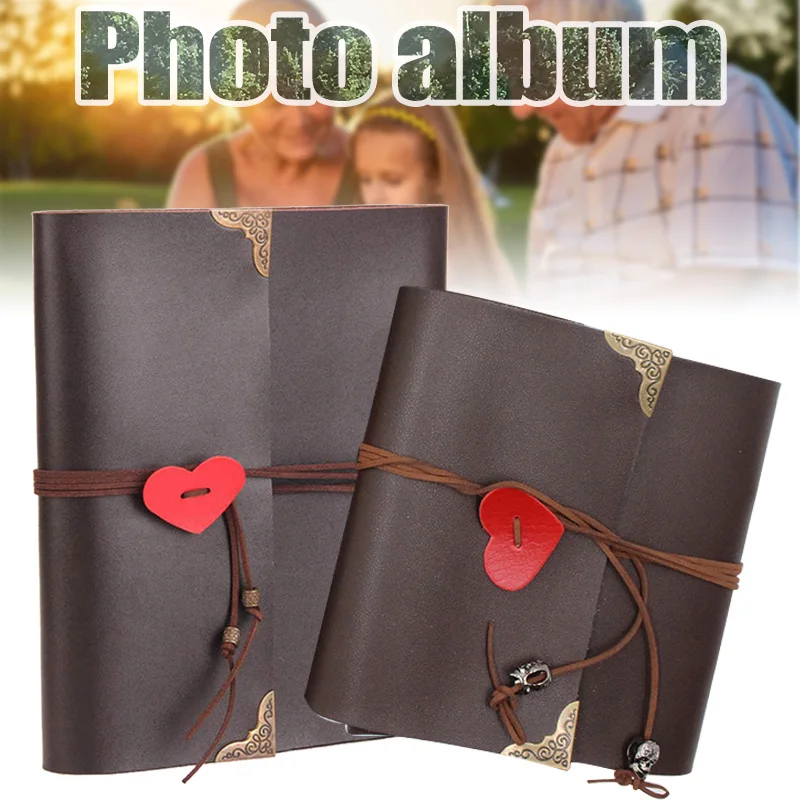 

Couple Photo Album Retro Leather Diy Handmade Album Making Baby Growing Memories Paste Album for Photo Paper Collector Scrapbook