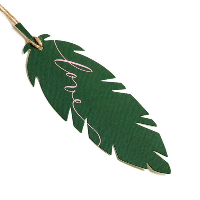 100 шт. зеленый бумажный лист подарочных бирок любовь бирки для свадебных