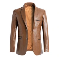 new brand blazers men spring autumn slim fit men suit jackets fashion leather blazer men jacket oversize 7xlterno masculino