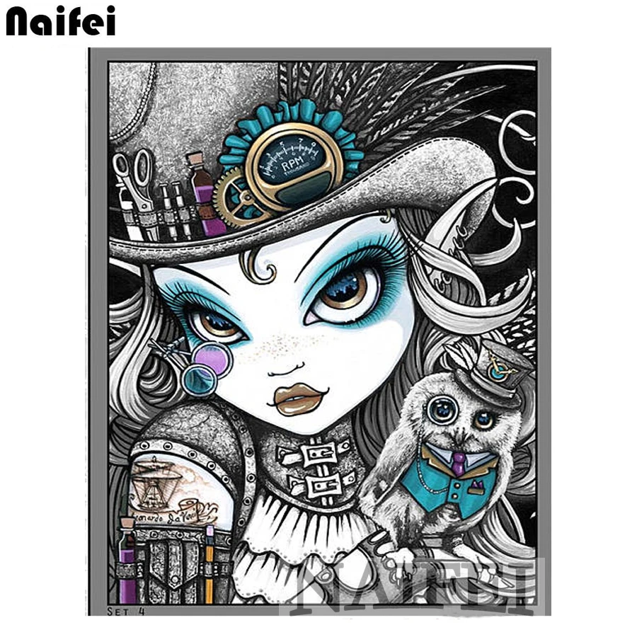 Алмазная вышивка для девочек с героями мультфильмов совы полный 5D сделай сам