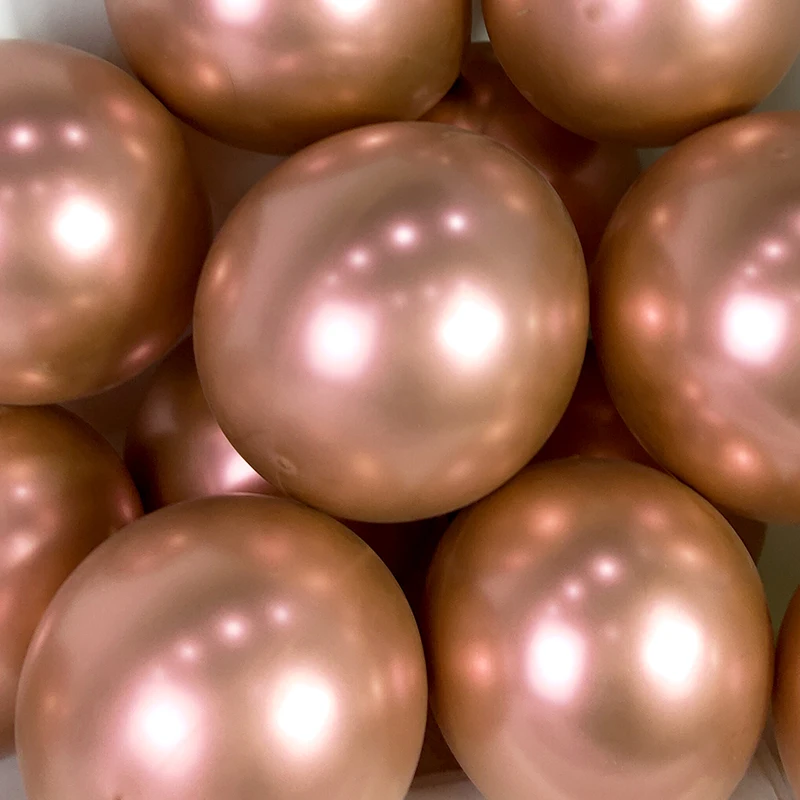 

50pcs 10inch Rose Gold Balloon Metal Latex Chrome Balloons Wedding Decorations Matte Helium Globos Birthday Party Decorations