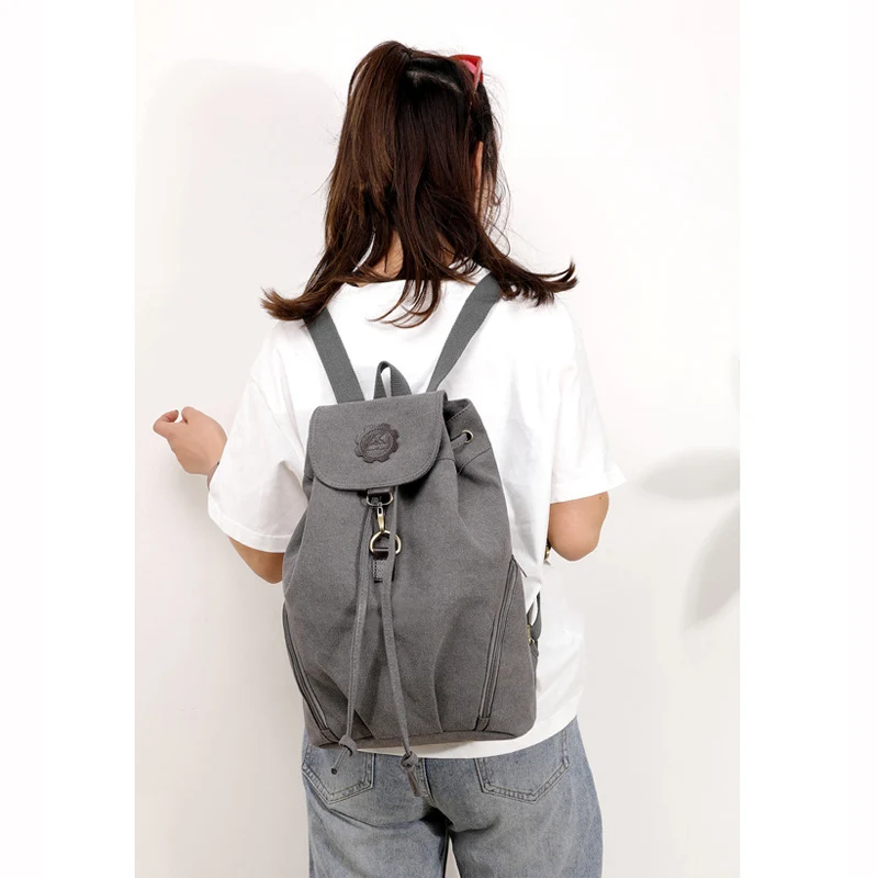 Повседневный холщовый рюкзак KVKY для девушек Многофункциональный школьный ранец