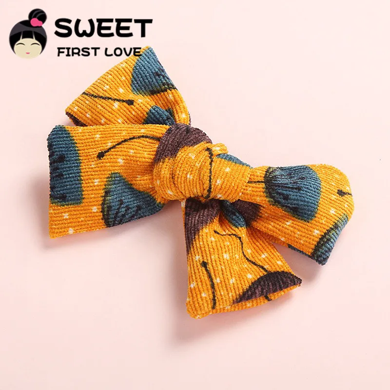 Новые заколки с бантом для волос цветочным принтом леопардовым школьниц милая