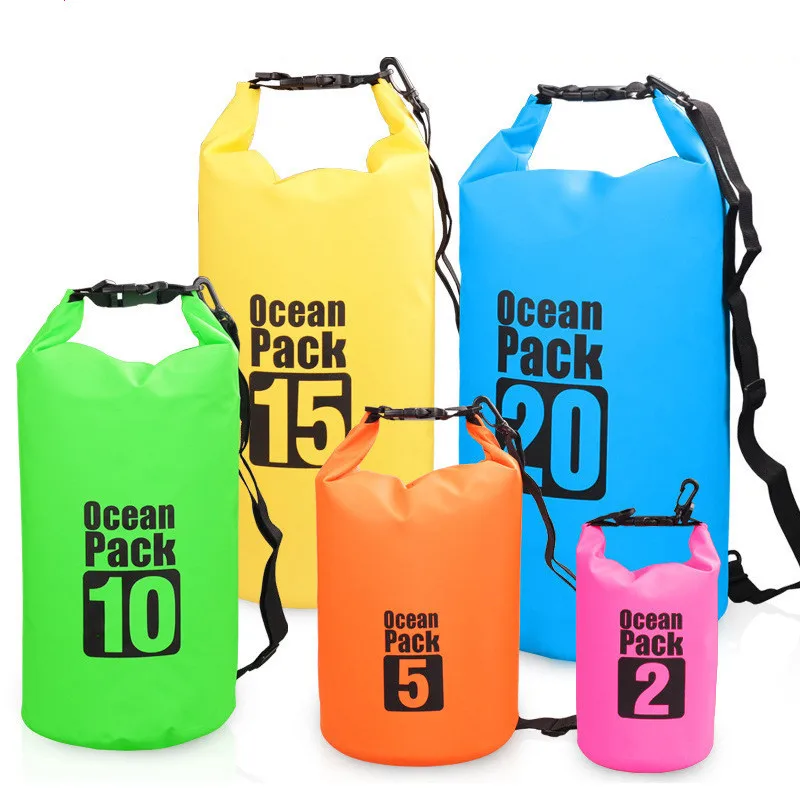 Bolsa seca impermeable con correas de PVC, mochila flotante para almacenamiento al aire libre, Camping, viaje, natación, Playa y Pesca