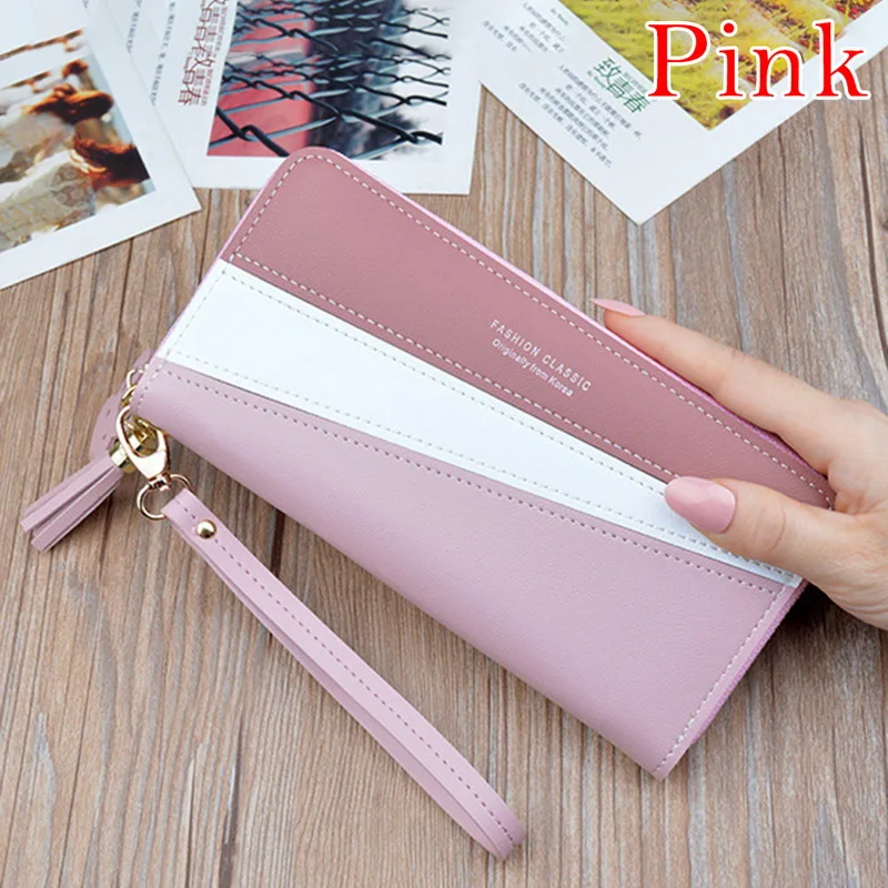 Pink 1 Женский Длинный кошелек с милым бантом, портативный клатч, новинка, кошелек, держатель для карт, кошелек - Цвет: Pink 1